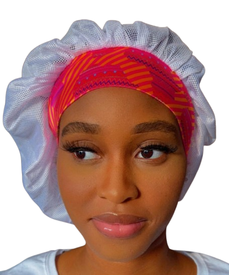 Breathable Hair Bonnet - Aztec Afrique (Standard Satin Band) Air Bonnet