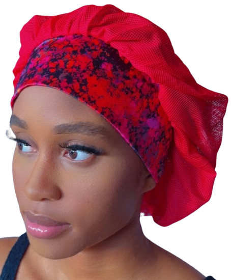 Breathable Satin Hair Bonnet - Cloudy Blossom (Standard Band) Air Bonnet